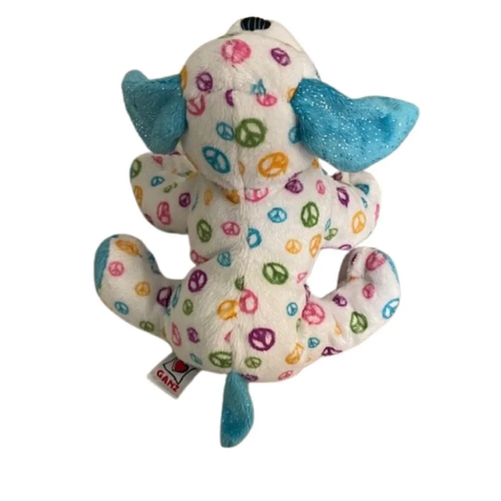 Webkinz Peace Puppy Blue Ears Tail Paw Pads HM440 NO CODE PLUSH ONLY